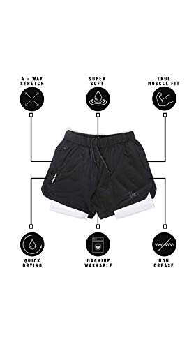 YoungLA Compression Shorts – Soft, Breathable, Stretchy Mens Compression Shorts with Pocket – Compression Shorts for Men 105 Black/White L | The Storepaperoomates Retail Market - Fast Affordable Shopping