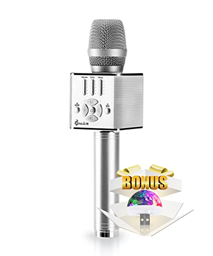 Miracle M90 – Karaoke Microphone Bluetooth – Bluetooth Microphone Wireless – Wireless Microphone for Karaoke – Microphone for Kids and Adults – Carpool car Microphone with Speaker – Karaoke mic