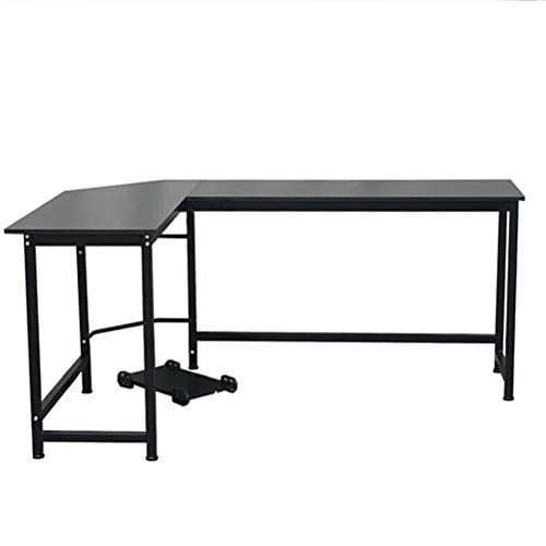 L Shaped Desk,L-Shaped Desktop Computer Desk Study/Office Table Corner Table Easy to Assemble Can Be Used in Home and Office Black U.S. Stock