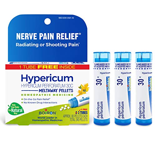 Boiron Hypericum Perforatum 30C Homeopathic Medicine for Relief from Nerve Pain, Toothaches, Pain in Legs or Back, and Shooting Pains – 3 Count (240 Pellets)