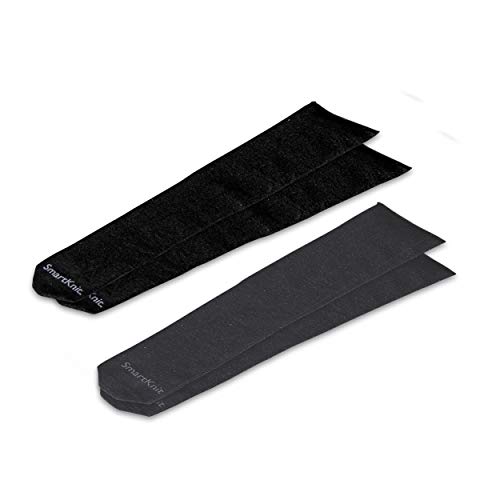 SmartKnit Adult AFO Interface Seamless Sensitivity Socks – 2 Pack (Black & Charcoal, Adult Regular)