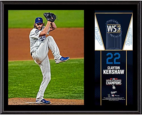 Clayton Kershaw Los Angeles Dodgers 2020 MLB World Series Champions 12″ x 15″ Sublimated Plaque – MLB Player Plaques and Collages