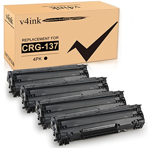 v4ink Compatible Toner Cartridge Replacement for Canon 137 CRG137 for Canon imageCLASS MF212w MF216N MF227DW MF229DW MF232w MF236N MF244dw LBP151dw D570 MF210 MF220 MF230 MF240 Series Printer (4Packs)