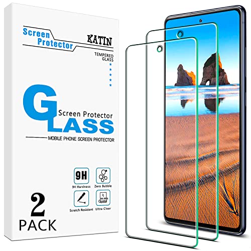 KATIN [2-Pack] Designed For Samsung Galaxy S20 FE 5G, Galaxy S20 FE Tempered Glass Screen Protector, Bubble Free, Support Fingerprint Reader, Case Friendly