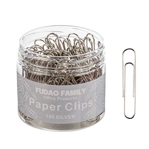 Jumbo Paper Clips, 2 Inch Paper Clip, 100 pcs Large Paperclips (Jumbo, Silver)