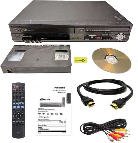 Panasonic VHS to DVD Recorder VCR Combo w/ Remote, HDMI (Renewed)