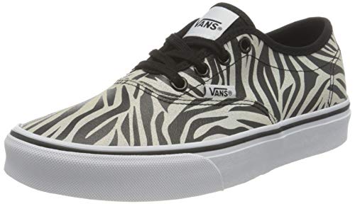 Vans Women’s Doheny Decon Suede Sneaker, Metallic Zebra Black White, 8