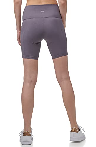 Marc New York Performance Women’s Misses Cotton-Spandex high Waisted Bike Short with Pockets, Carbon, Large | The Storepaperoomates Retail Market - Fast Affordable Shopping