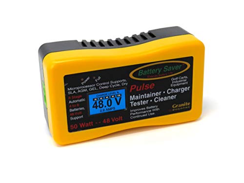 Battery Saver 2365-48-LCD 48V 50W Quick Charger, Tester, and Auto Pulse Maintainer, Yellow