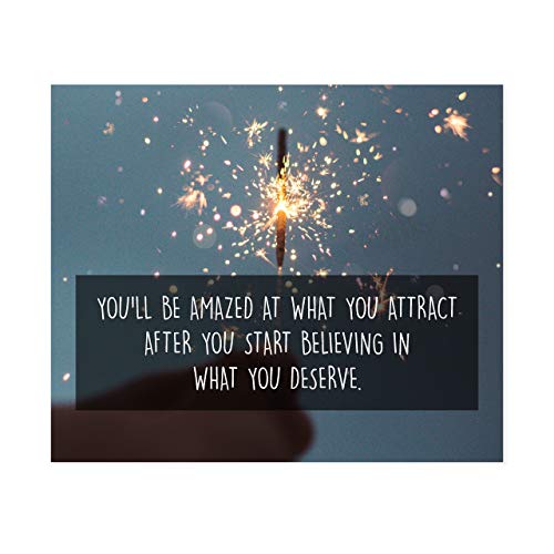 “You’ll Be Amazed at What You Attract”-Life Quotes Wall Art -10 x 8″ Inspirational Poster Print-Ready to Frame. Motivational Home-Office-Studio-Dorm Decor. Great Positive Sign! Start Believing!