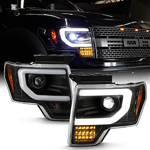 ACANII – For [HID/Xenon Model] 2013-2014 Ford F150 Truck LED Signal Built-In Low/High LED Projector Headlights Headlamps