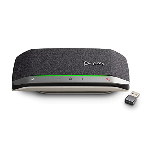 Poly Sync 20+ Bluetooth Speakerphone w/USB-A UC Bluetooth Adapter (Plantronics) – Personal Portable Speakerphone – Noise & Echo Reduction – Connect Wirelessly to PC/Mac/Cell Phone -Works w/Teams, Zoom