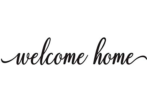 Welcome Home Front Door 21 x 4 Vinyl Wall Quote Decal Sticker Welcome Home Calligraphy Wall Art Decor Cooking Kitchen Inspirational Decorative Lettering