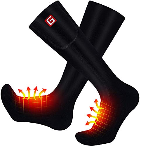 MMlove Heated Socks for Men Women Electric Rechargeable Socks, 3 Heating Settings Thermal Cotton Socks,Winter Outdoor Warm Socks for Hiking Camping Cycling Skiiing