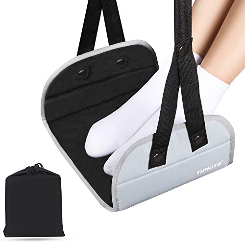 TIPKITS Airplane Footrest with Comfortable No Clashing Base, Portable Travel Foot Rest Made with Premium Memory Foam, Airplane Travel Accessories to Reduce Swelling and Soreness, Gifts for Travelers