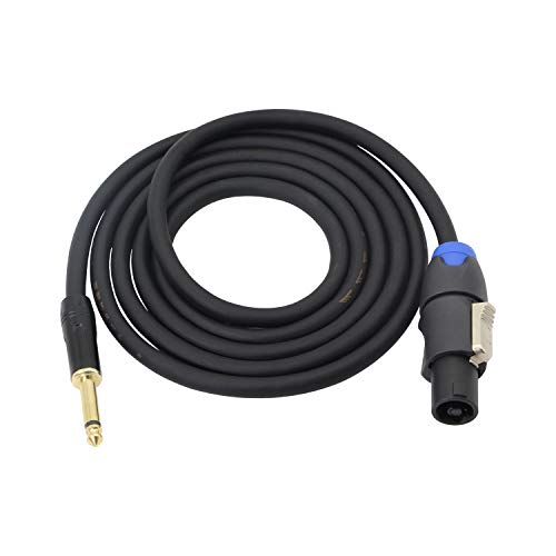 Speakon to 1/4″ Mono Speaker Cable, 6.35mm TS Plug to Speakon Male Speaker Wire 14 Gauge Audio Amplifier Connection Cord for DJ/PA Speaker Cord with Twist Lock -2M (Speakon Male to TS)