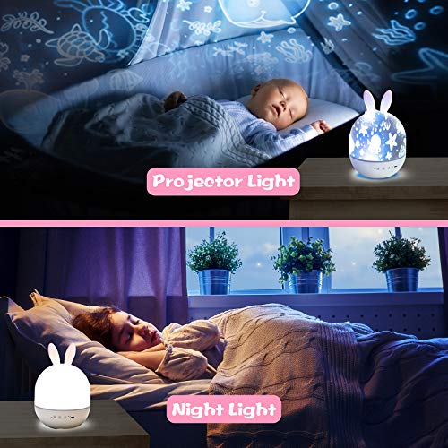 Night Light for Kids,Rotating Starry Night Light Projector with Remote Control,6 Films,USB Rechargeable,Soothe Musics,Bedside Lamp Nursery Light for Baby,Boys,Girls Birthday,Christmas Gift (White) | The Storepaperoomates Retail Market - Fast Affordable Shopping