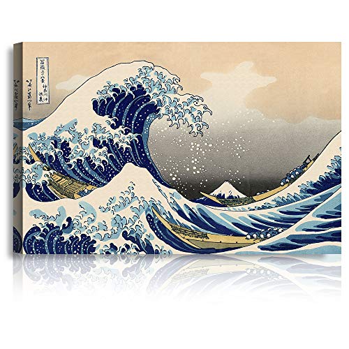 A&T ARTWORK The Great Wave Off Kanagawa by Katsushika Hokusai The World Classic Art Reproductions, Giclee Canvas Prints Wall Art for Home Decor, 30×20 inches