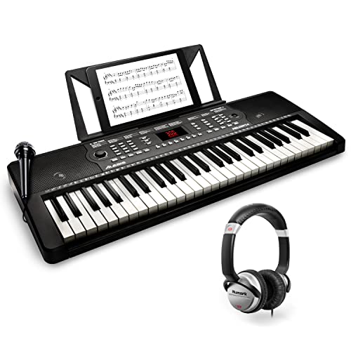 Alesis Melody 54-54-Key Electric Piano Keyboard with Speakers, Microphone, Music Rest + Numark HF125 – On-Ear Headphones with 6ft Cable