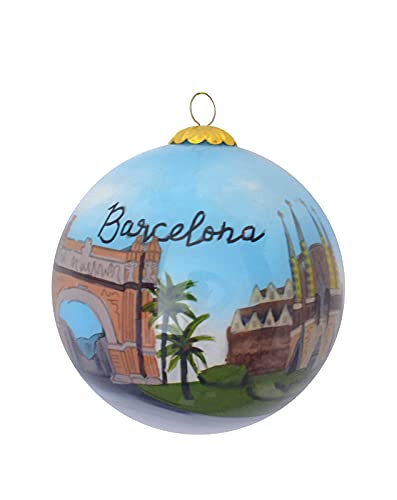 Hand Painted Glass Christmas Ornament – Barcelona