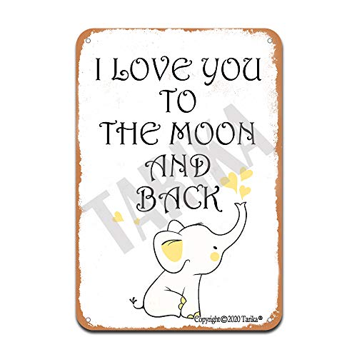 I Love You to The Moon and Back Tin 20X30 cm Retro Look Decoration Painting Sign for Home Kitchen Bathroom Farm Garden Garage Inspirational Quotes Wall Decor