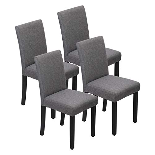 BestMassage Dining Chairs Set of 4 Dining Room Chairs Parsons Chair Kitchen Chairs with Solid Wood Leg for Home Kitchen Living Room, Grey