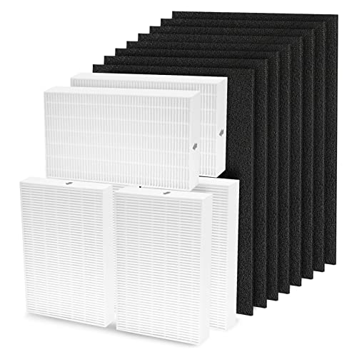HPA300 HEPA Filter Replacement for Honeywell HPA300, HPA200, HPA100, HPA090 Series Air Purifiers, Replace #HRF-R3, HRF-R2, HRF-R1 (6 HEPA Filter R + 8 Activated Carbon Pre-Filter)