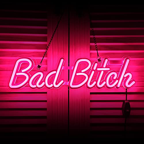 LED Bad Bitch Neon Sign Art Wall Lights for Beer Bar Club Bedroom Windows Glass Hotel Pub Cafe Wedding Birthday Party Gifts_Pink