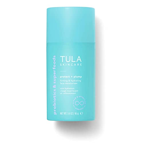 TULA Skin Care Protect + Plump Firming & Hydrating Face Moisturizer | Skincare-First, Daily Ageless Moisturizer, Minizimes the Look of Wrinkles & Fine Lines | 1.6 oz.