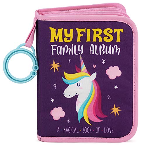 Urban Kiddy™ Baby’s My First Family Album | Soft Photo Cloth Book Gift Set for Newborn Toddler & Kids (Unicorn)