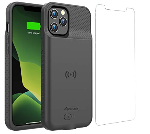 Alpatronix Battery Case for iPhone 12 Pro Max (6.7 inch), Slim Portable Protective Extended Charger Cover Compatible with Wireless Charging, Lightning Input, CarPlay – BX12Pro Max – Matte Black