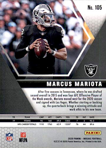 2020 Panini Mosaic #105 Marcus Mariota Las Vegas Raiders NFL Football Trading Card | The Storepaperoomates Retail Market - Fast Affordable Shopping