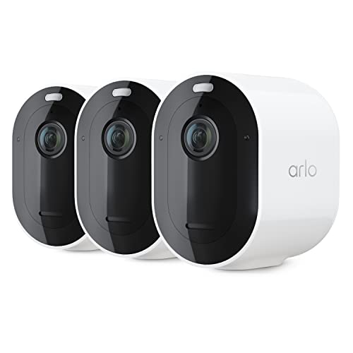 Arlo Pro 4 Spotlight Camera – 3 Pack – Wireless Security, 2K Video & HDR, Color Night Vision, 2 Way Audio, Wire-Free, Direct to WiFi No Hub Needed, White – VMC4350P