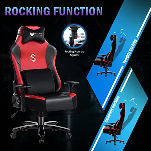 Fantasylab Big and Tall 400lb Massage Memory Foam Gaming Chair – Adjustable Tilt, Back Angle and 3D Arms High-Back Leather Racing Executive Computer Desk Office Chair, Metal Base | The Storepaperoomates Retail Market - Fast Affordable Shopping