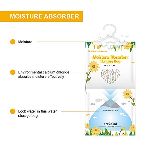 CANAGER Hanging Moisture Absorber, Fresh Scent Moistureproof Desiccant Hanging Bag，Dehumidifier Bag (8 packs) Hanging Closet Dehumidifier Bags, Moisture Absorb 12.5 oz | The Storepaperoomates Retail Market - Fast Affordable Shopping