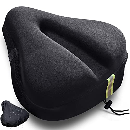 Yosky Bike seat Cushion, Gel Bike seat Cover (11 inches x 10 inches) , Bicycle Seat Cover for Men Women Everyone Fits Spin Stationary Cruiser Bikes