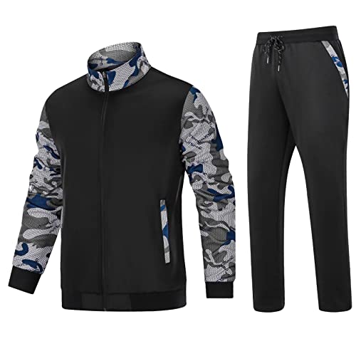 MAGCOMSEN Track Suits for Men Set Winter Sweatpants Camo Tracksuit Running Jacket Casual Sweatshirt Jackets Running Suit Athletic Set for Men Sweatsuit