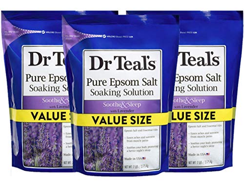 Dr Teal’s Epsom Salt 3-Pack (21lbs Total) Lavender Soothe & Sleep