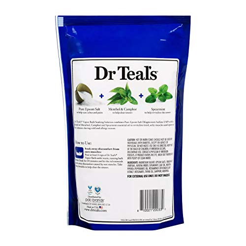 Dr. Teal’s Pure Epsom Salt Vapor Bath Soaking Solution Gift Set (2 Pack, 2lbs ea.) – Menthol, Camphor, & Spearmint Essential Oils Help Open Up Sinuses and Clear the Mind During Cold and Allergy Season | The Storepaperoomates Retail Market - Fast Affordable Shopping