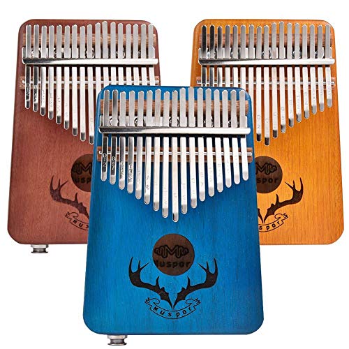 Kalimba Thumb Piano 17 Keys, Finger Piano, Portable Musical Instrument Gifts for Kids Adult Beginners With Pick up (DARK BROWN)