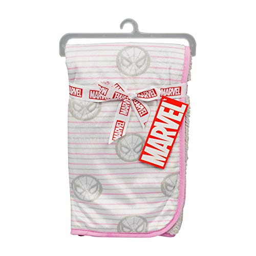 Spider-Man Super Soft Fleece Baby Blanket (Pink & Gray)
