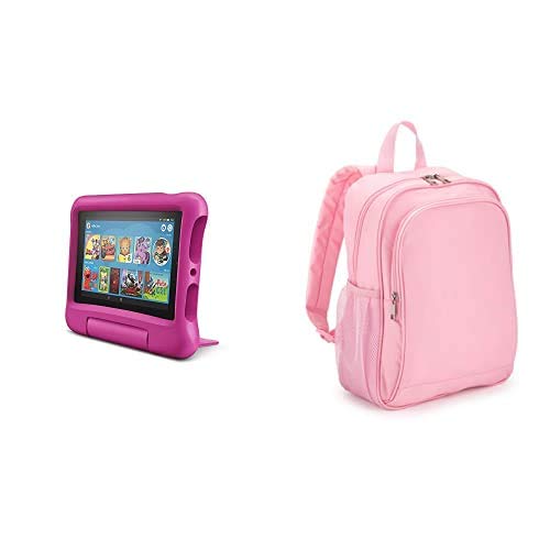 Fire 7 Kids Tablet 32GB Pink with Made for Amazon Kids Tablet Backpack, Pink