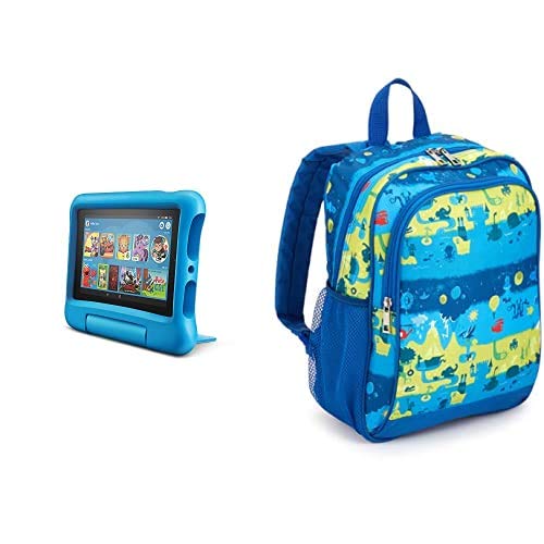 Fire 7 Kids Tablet 32GB Blue with Made for Amazon Kids Tablet Backpack, Layers