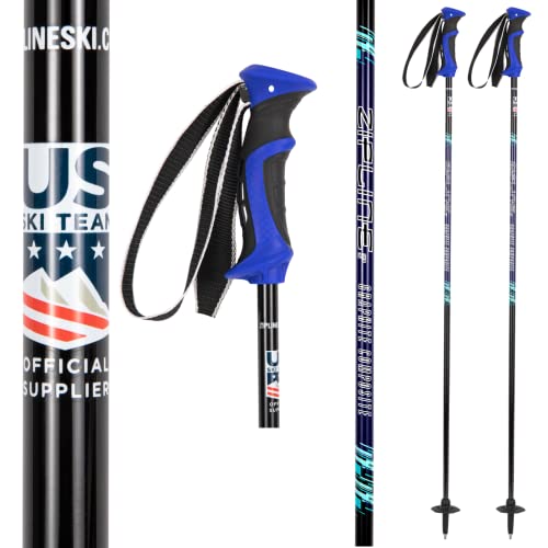 Ski Poles Graphite Carbon Composite – Zipline Lollipop U.S. Ski Team Official Supplier (BlackBerry, 50″ in./127 cm)