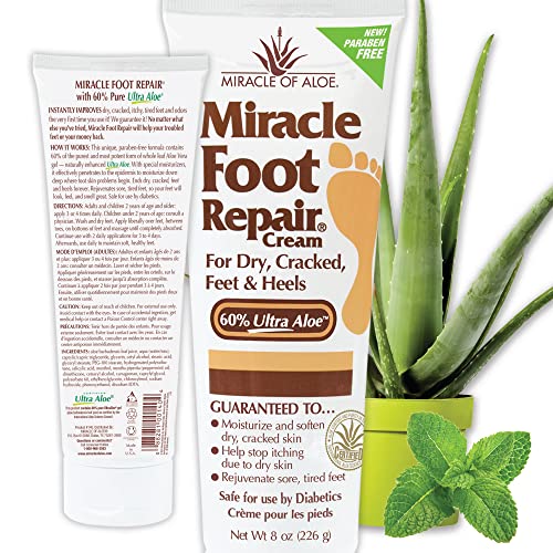 Miracle Foot Repair Cream | Fast Relief for Dry, Cracked, Itchy Feet and Heels | Moisturizes | Softens | Restores Comfort | Stops Nasty Odor