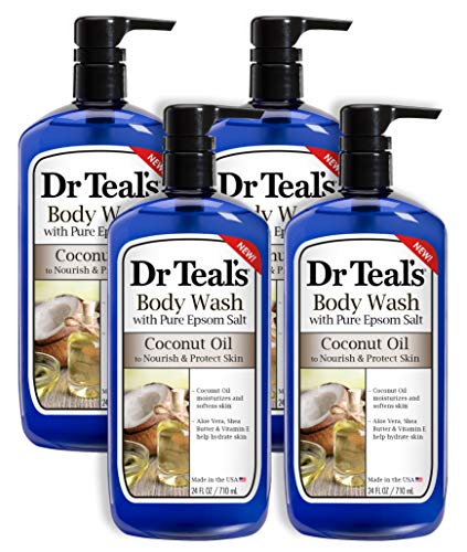 Dr Teal’s Body Wash 4-Pack (96 Fl Oz Total) Coconut Oil
