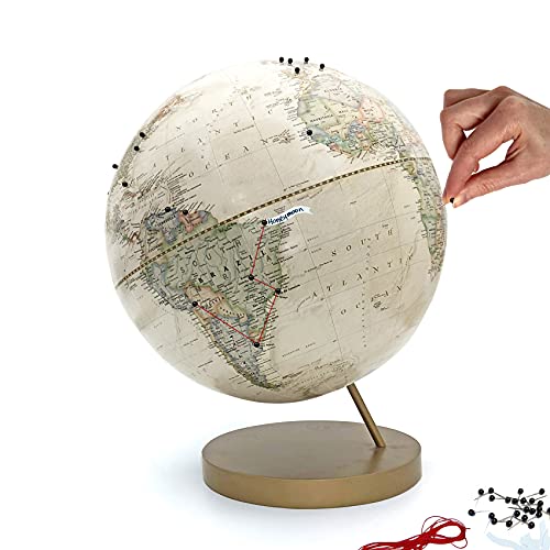 Push Pin Globe Ivory | Custom Travel Globe with Pins