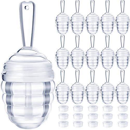 28 Pieces Honey Pots Shaped Lip Gloss Tube Empty Lip Gloss Containers Lip Balm Bottle Refillable Cute Lipstick Tubes with Wand for Women Girl DIY Cosmetics (Clear)