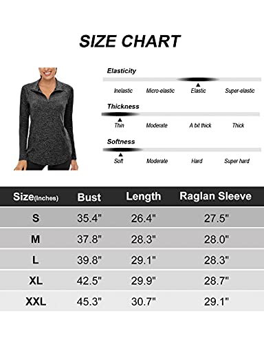 LURANEE Tunic Tops for Leggings for Women, Winter Plus Size Long Sleeve Workout Jackets Qucik Dry Stretchy Zipper Activewear Fitness Pilates Cycling Hiking Sport Yoga Clothes Black 2XL | The Storepaperoomates Retail Market - Fast Affordable Shopping