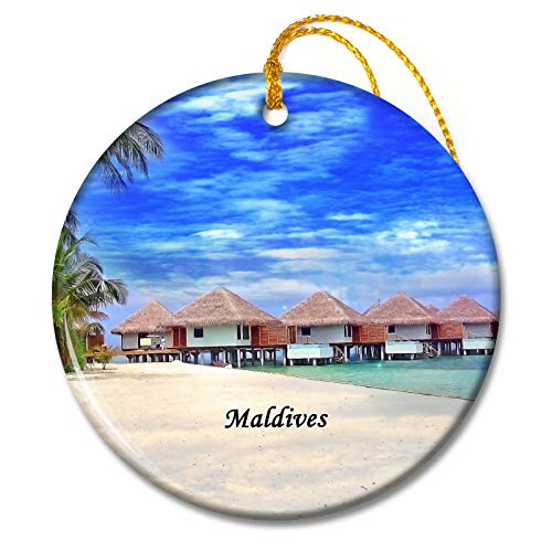 Umsufa Maldives Christmas Ornaments Lily Beach Resort Maldives Christmas Tree Pendant Seasonal Holiday Decoration Ceramics
